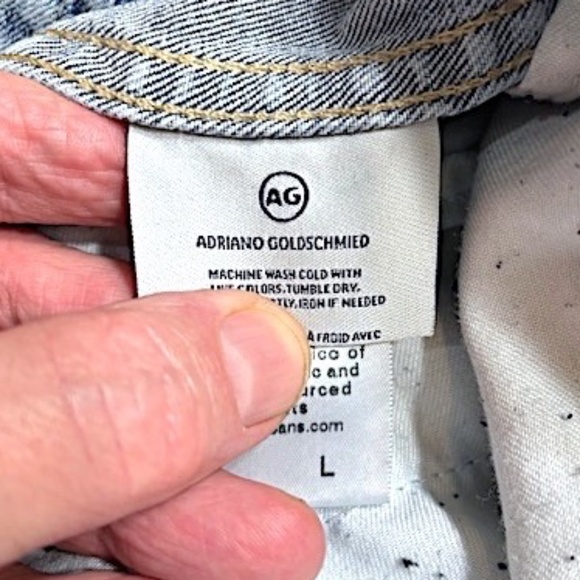 AG Adriano Goldschmied Acid Washed Trucker Jean Jacket EUC/sz M - Picture 15 of 16